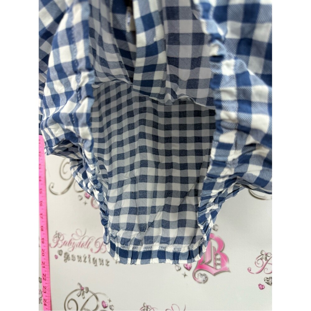 Urban Heritage tshirt button up Blue & White Gingham Tie-Hem Button Shirt - Picture 7 of 14